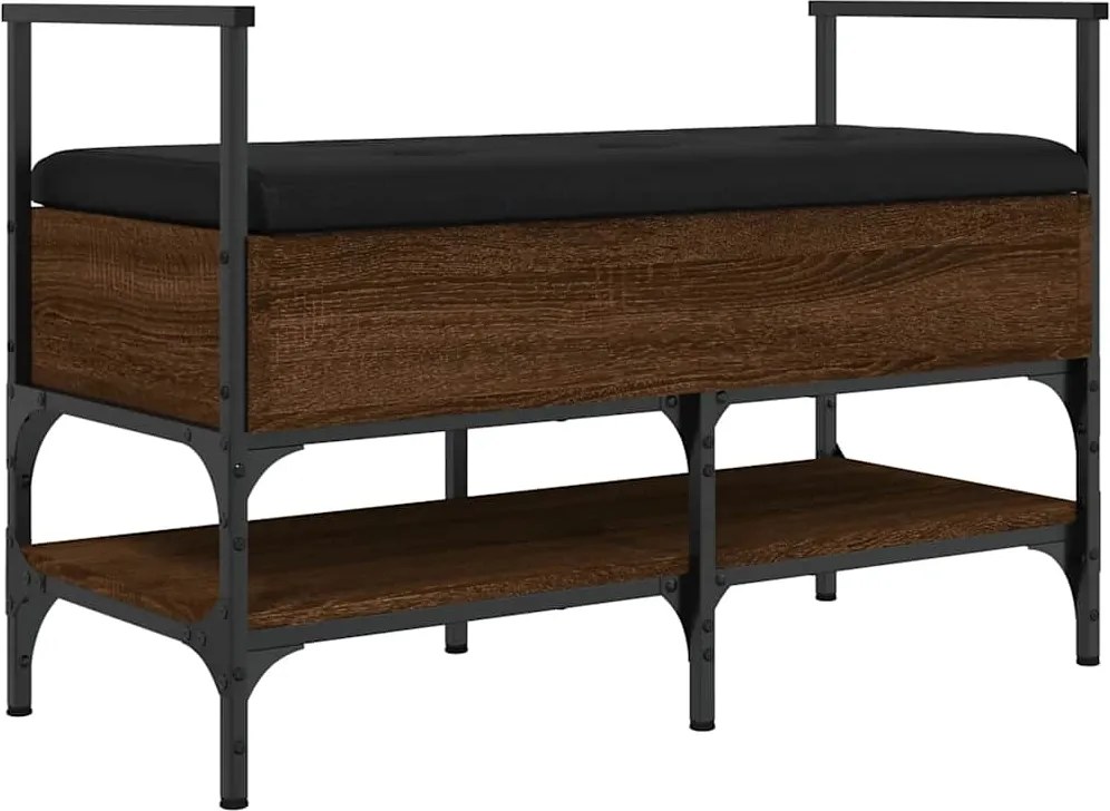 vidaXL Bancă de pantofi, stejar maro, 85,5x42x57,5 cm, lemn prelucrat