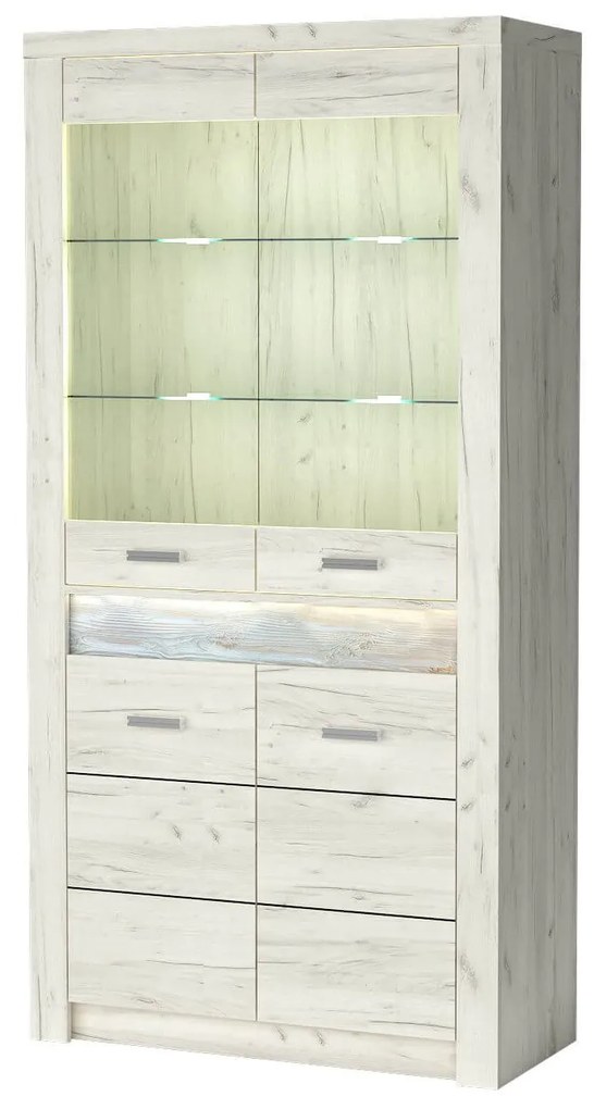 Vitrină Indie 03 (cu iluminat LED) (craft alb). 1057759
