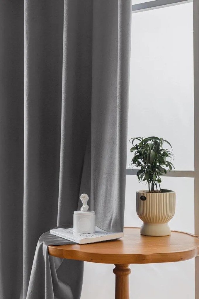 Draperie din catifea opaca Culoare gri deschis, VELVET 140x250 cm