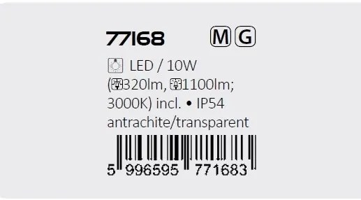 Aplica de exterior iluminat ambiental, Protectie IP54 Hallstatt antracit