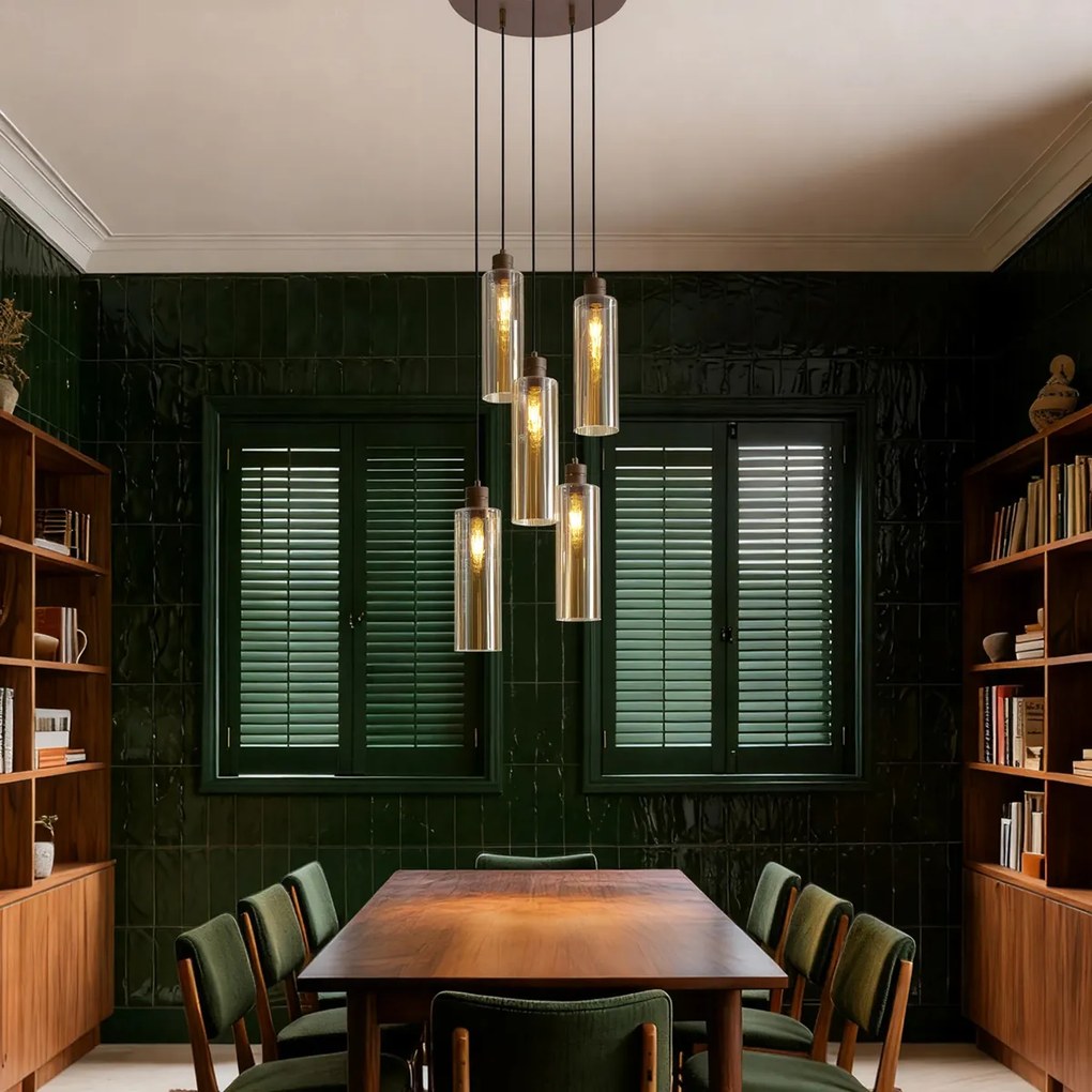 Lampă suspendată modernă neagră cu LED, cu 3 trepte de intensitate luminoasă - Twirl