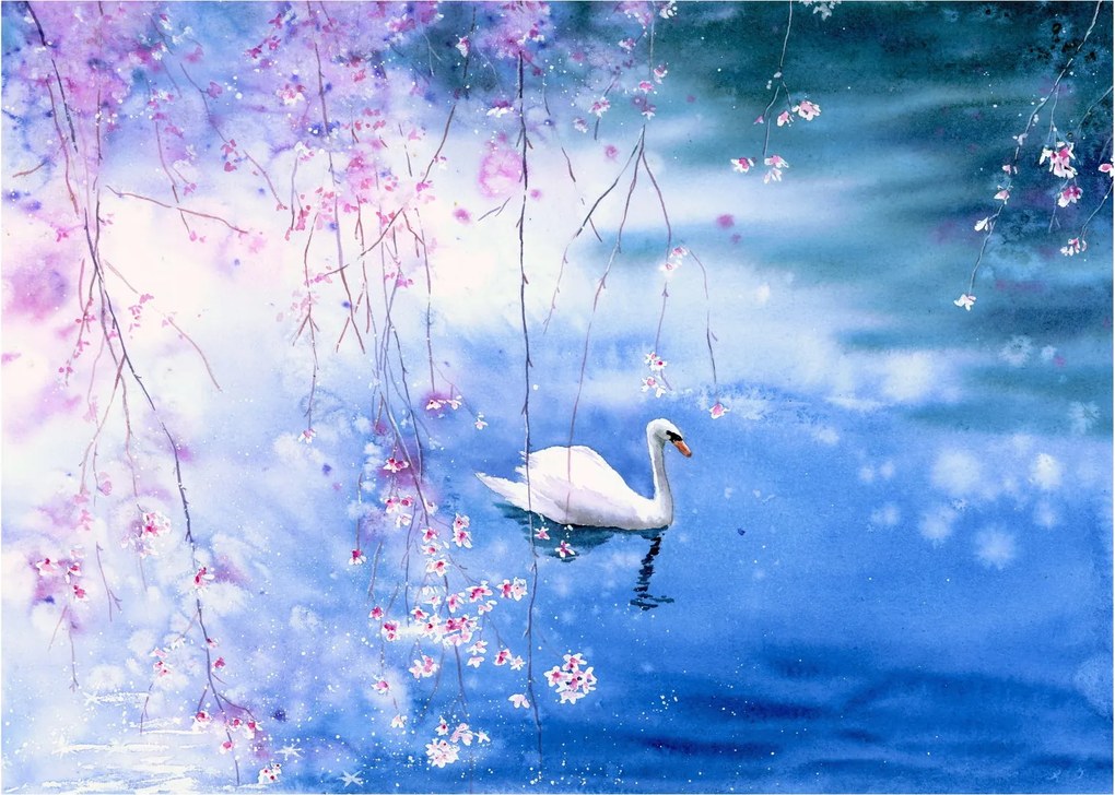 Tablou pe sticlă - Lacul magic (70x50 cm)