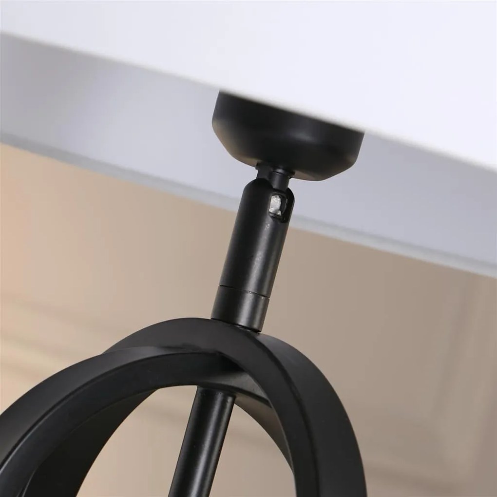 Veioza/Lampa de masa decorativa Chic negru/alb