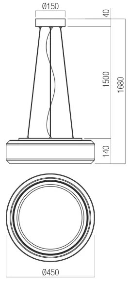 Lustră LED pe cablu Redo 01-3592 SOLERA LED/36W/230V CRI 93 3000/4000K d. 45 cm