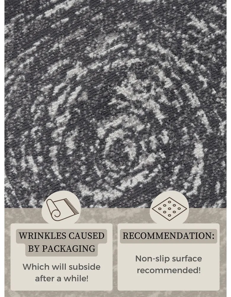 Covor gri rotund ø 120 cm Gloria Cavallo – Hanse Home