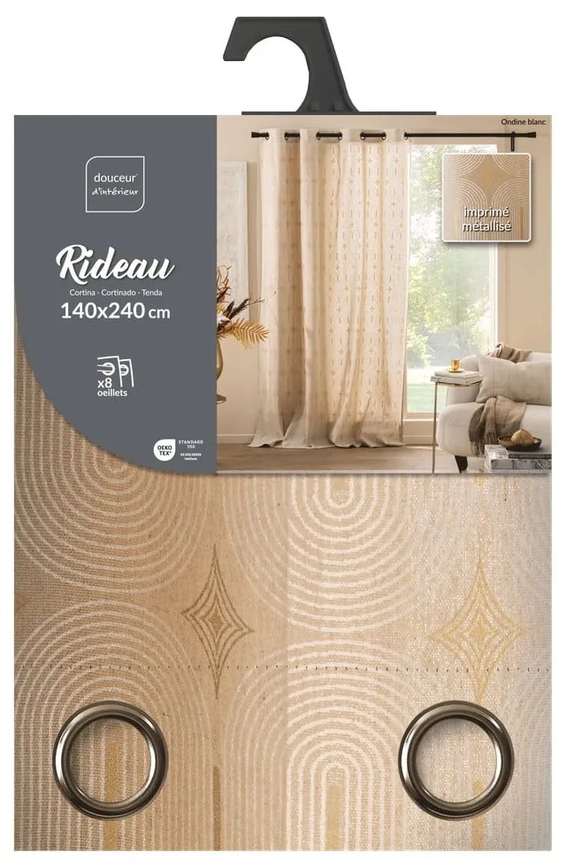 Draperie bej 140x240 cm Ondine – douceur d'intérieur