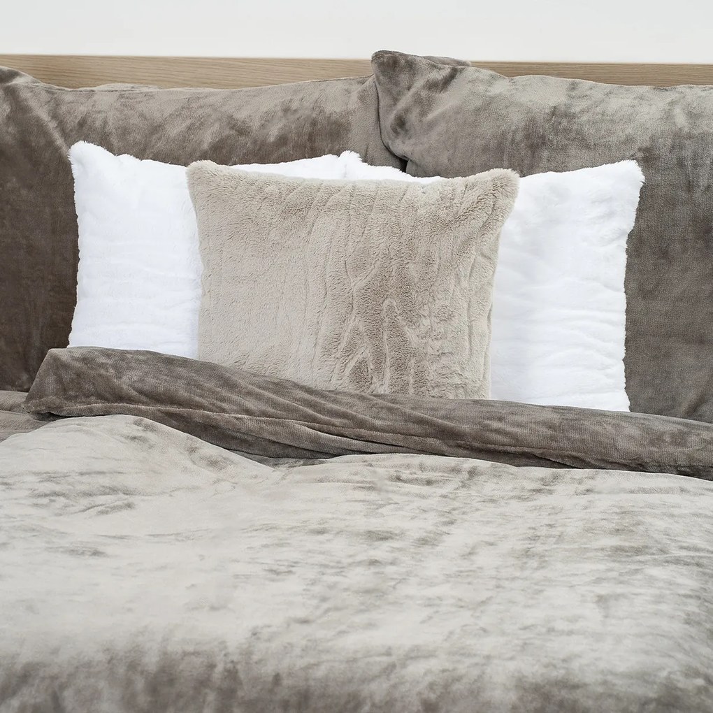 Lenjerie de pat din microflanel 4Home gri, 140 x 220 cm, 70 x 90 cm