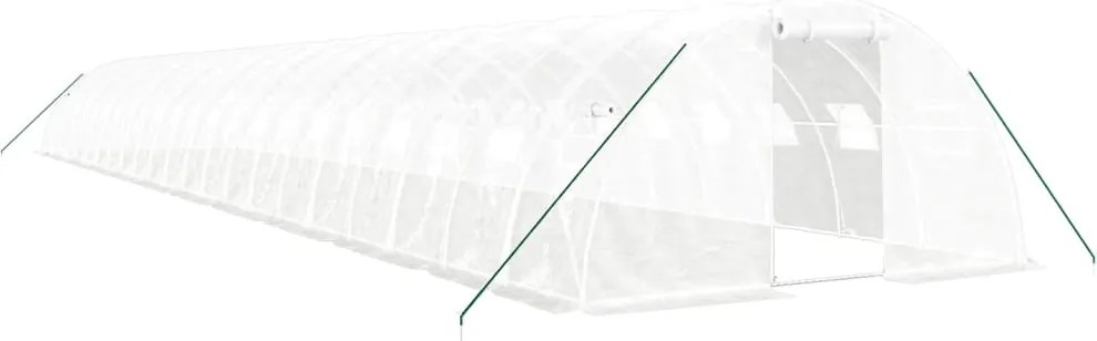 vidaXL Seră cu cadru din oțel, alb, 88 m², 22x4x2 m