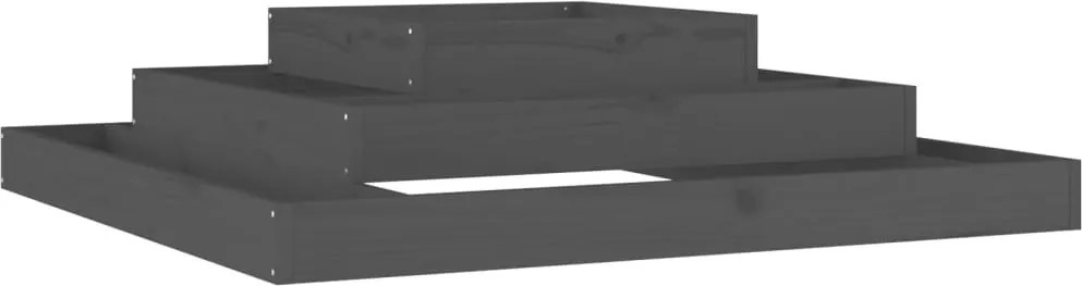 vidaXL Jardinieră, gri, 110x110x27 cm, lemn masiv de pin