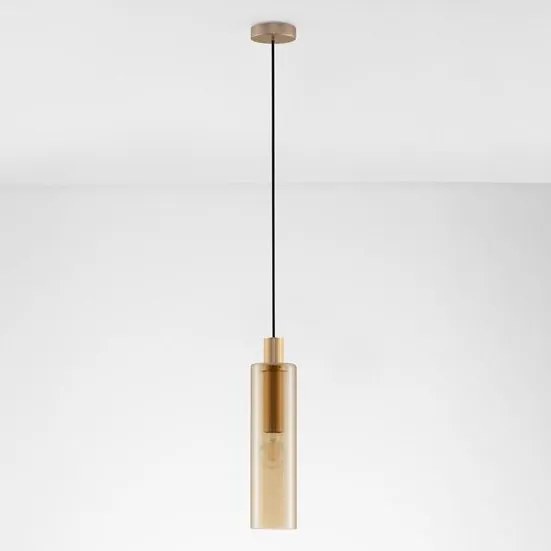 Pendul metal auriu, sticla chihlimbar ZOELLA