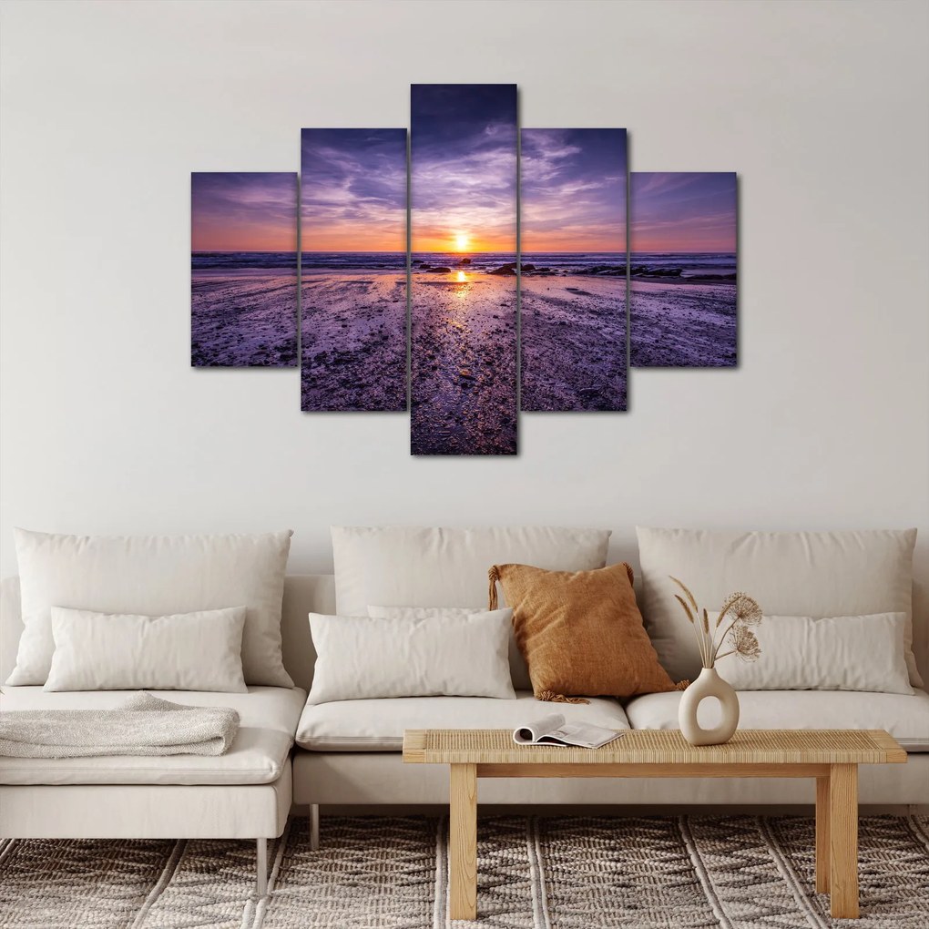 Tabloul cu plaja - apus de soare (150x105 cm)