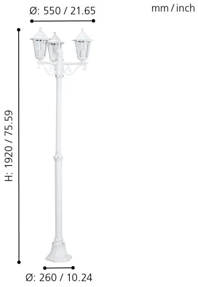 EGLO 22996 - Lampa exterior LATERNA 5 3xE27/60W/230V IP44