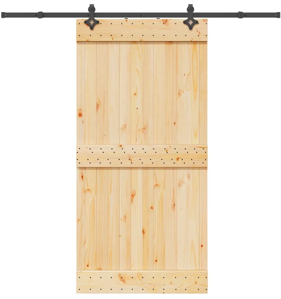 vidaXL Ușă glisantă cu set feronerie, 100x210 cm, lemn masiv de pin