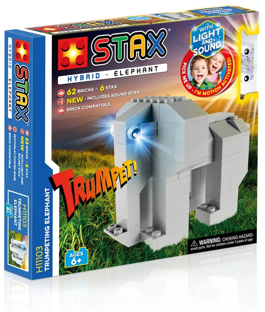 Jucarie - Seturi de constructie cu lumini si sunete Stax - Elefant