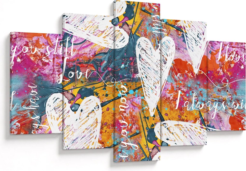 Tablou - Inima pe un fundal abstract (150x105 cm)