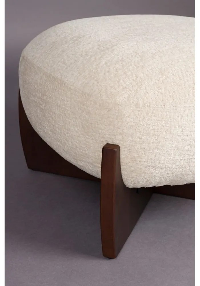 Taburet bej cu tapițerie din țesătură bouclé Emilius – Dutchbone