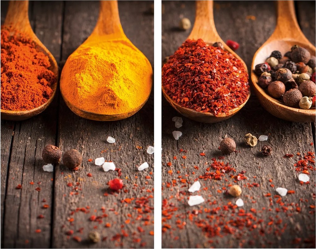 Set 2 placi protectoare pentru aragaz Curry, Sticla, 52x30 cm, ALLSTAR