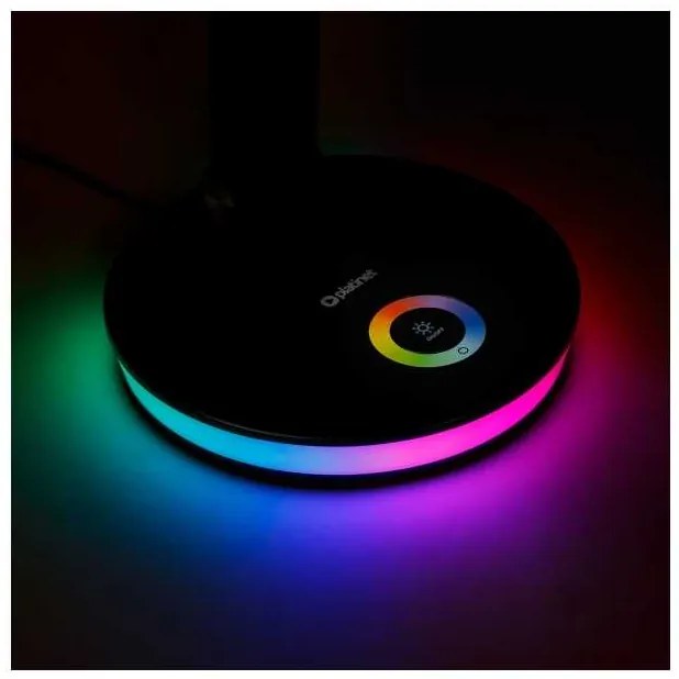 Lampă de masă Platinet 12 W, iluminare RGB + USB, negru