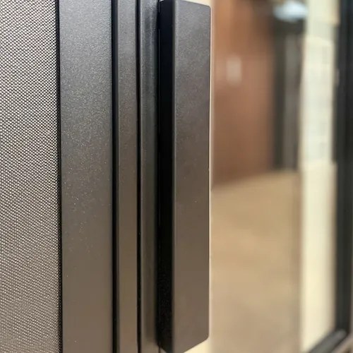 Usa de interior din sticla Porta Loft Steel cu rama neagra din otel Model 1, 974 x 2053, Negru