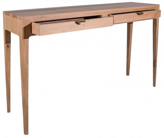 Consola natur din lemn de stejar, 2 sertare, Ernest