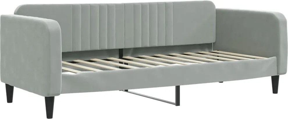 vidaXL Cadru de pat, gri deschis, 80x200 cm, catifea