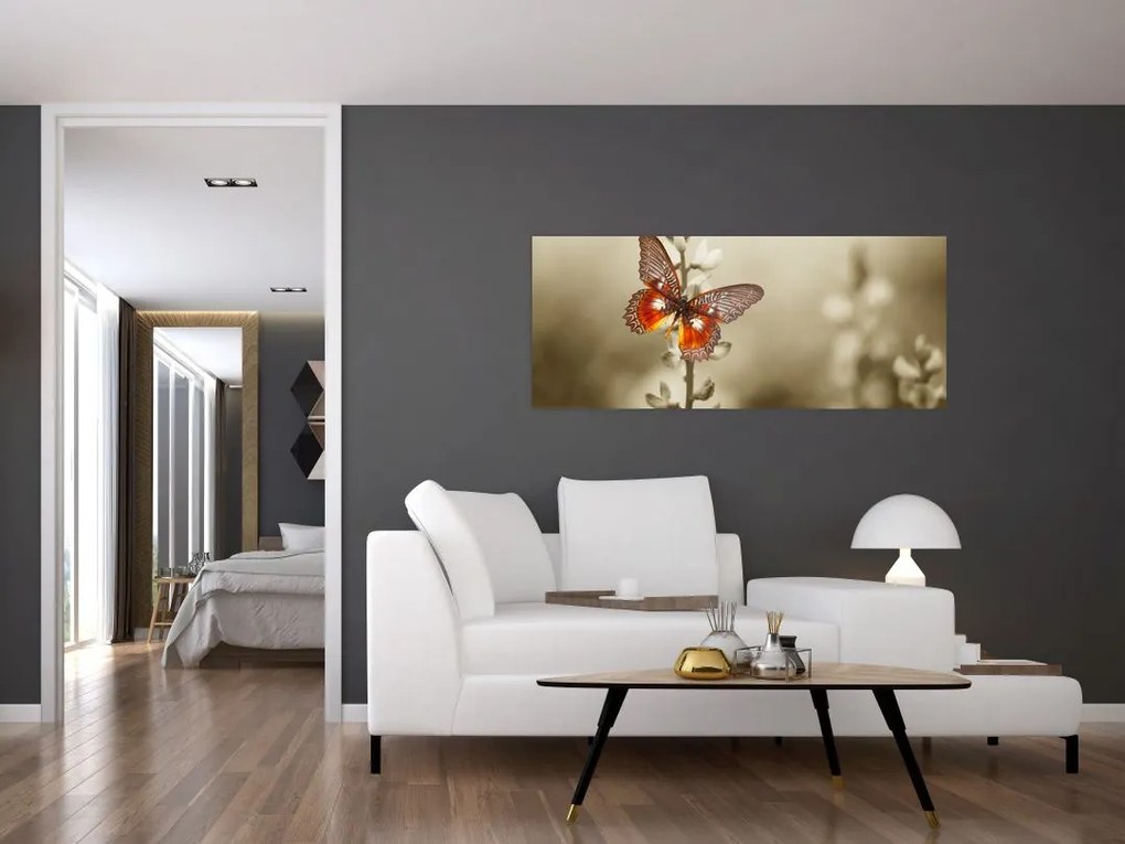 Tablou cu fluture (120x50 cm)