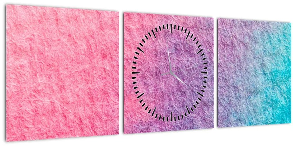 Tablou cu textură colorată (cu ceas) (90x30 cm)