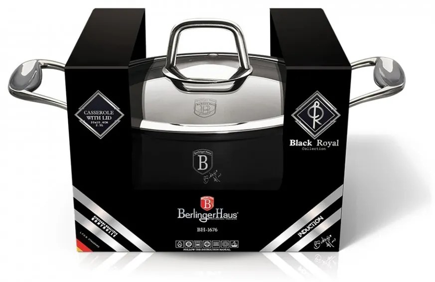 Oala cu capac 24 cm Black Royal Collection Berlinger Haus BH 1677
