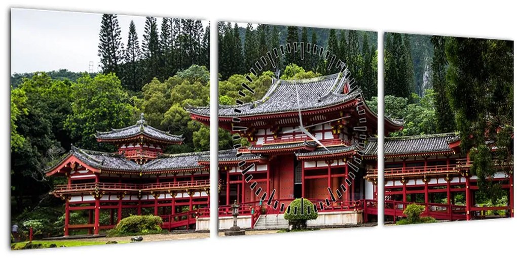 Tablou - arhitectura Chinezească (cu ceas) (90x30 cm)