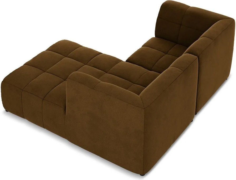 Colțar galben muștar cu tapițerie din catifea (cu colț pe partea dreaptă/cu șezlong) Aloha – Makamii