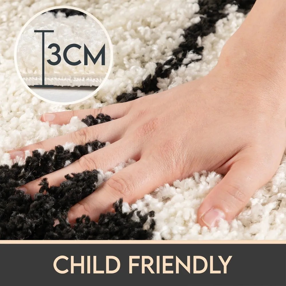 Covor pentru copii negru/crem ø 100 cm Fun – Ayyildiz Carpets