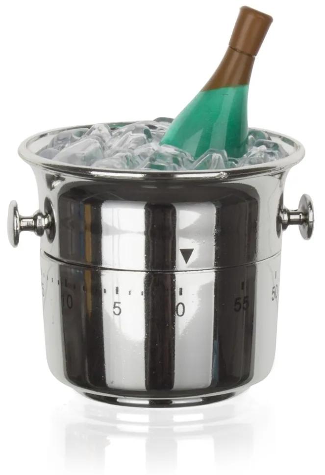 Timer Ice Bucket, Banquet, 7x7x9.6 cm, plastic cromat