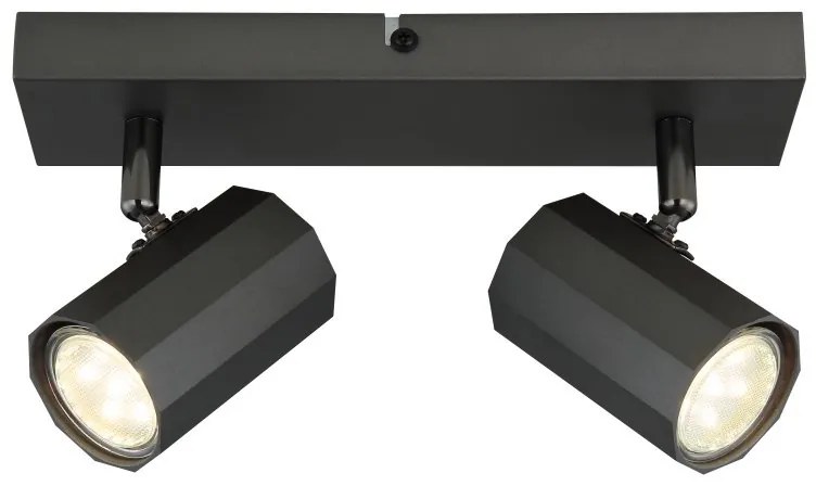 Plafoniera cu 2 Spoturi directionabile metal negru JAMES