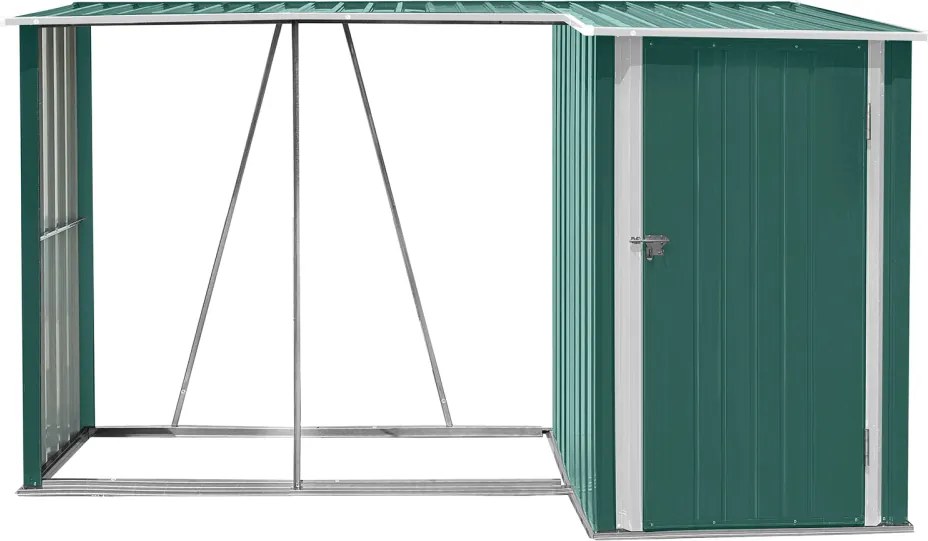 şopron din lemn cu şopron, 270x104x159 cm, verde închis, ARPOL TYP 2
