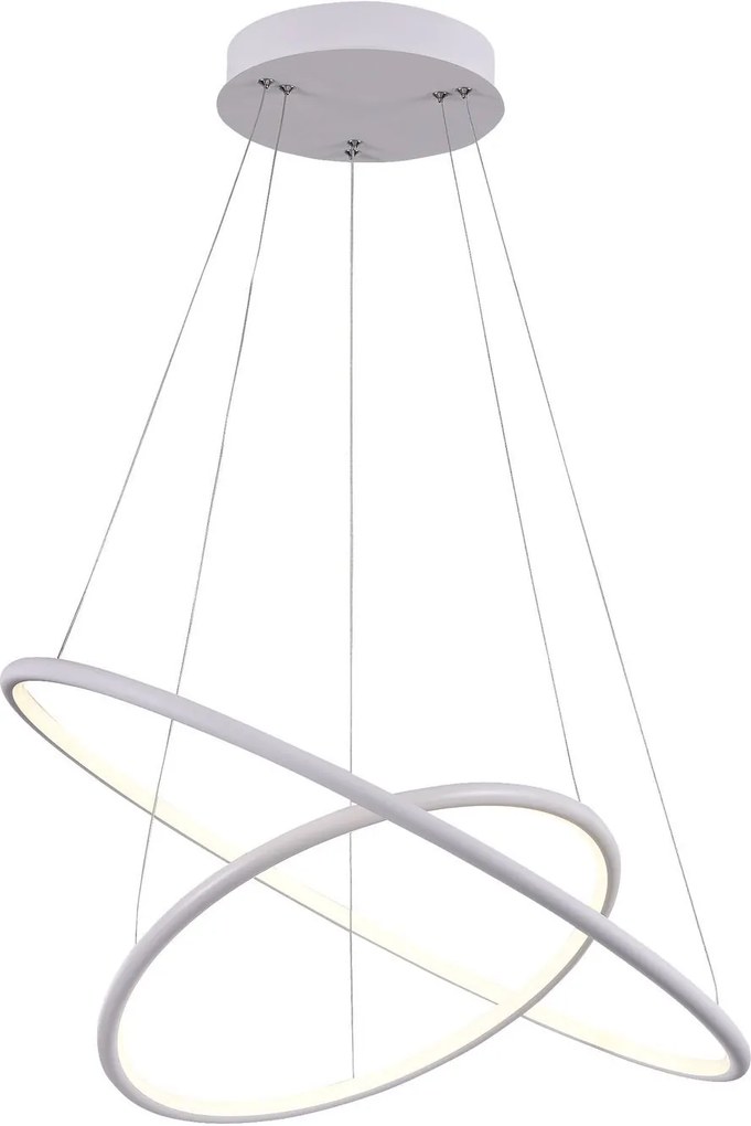 Corp de iluminat 2 cercuri albe din metal cu LED integrat Nola 2