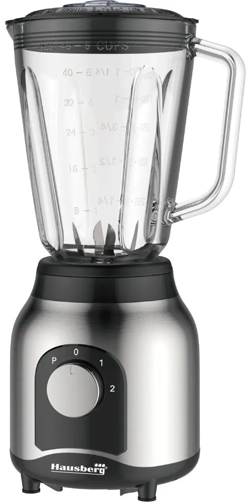Blender cu rasnita, Hausberg HB-7762, doua viteze cu pulsatii, recipient sticla 1.5 L, 600 W