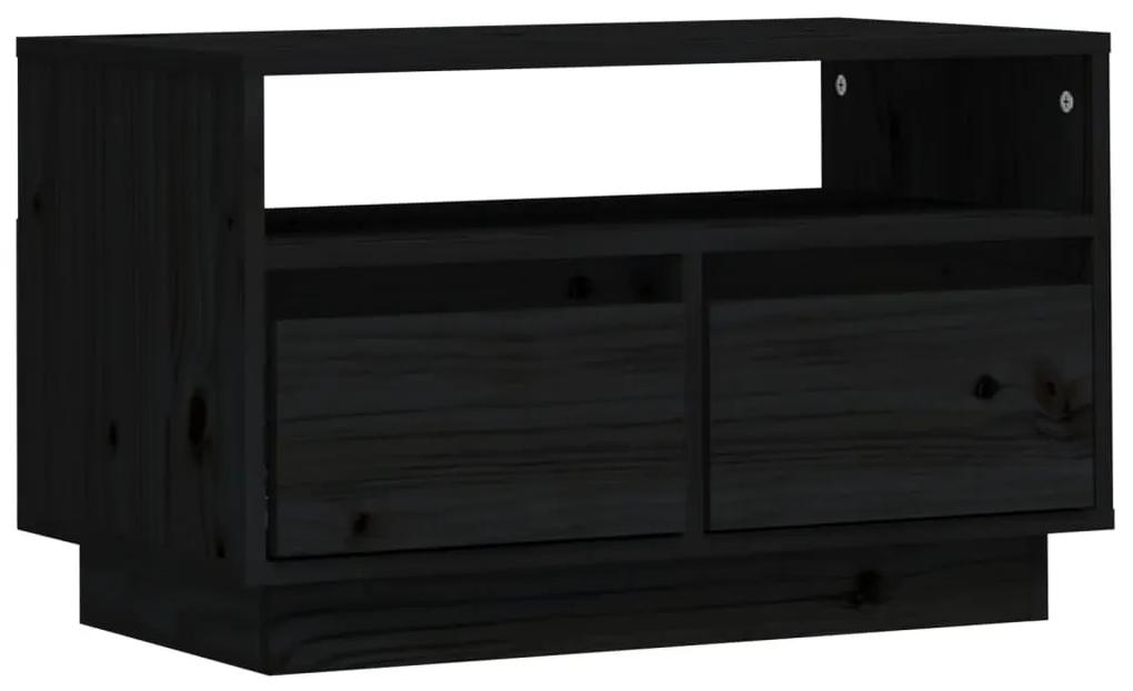 813429 vidaXL Comodă TV, negru, 60x35x37 cm, lemn masiv de pin