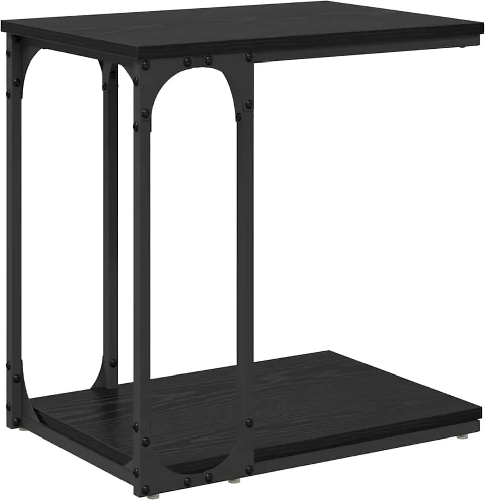 vidaXL Masă laterală Stejar Negru 50 x 35 x 52 cm Lemn compozit