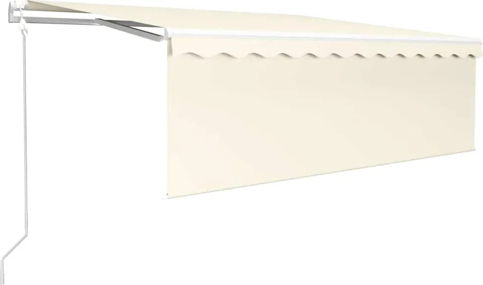 vidaXL Copertină retractabilă automat cu stor, crem, 4x3 m