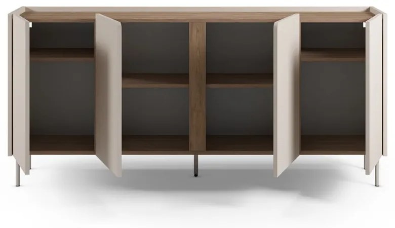 Comodă crem/în culoare naturală cu aspect de lemn de stejar 180x82x40 cm Lucile – Marckeric