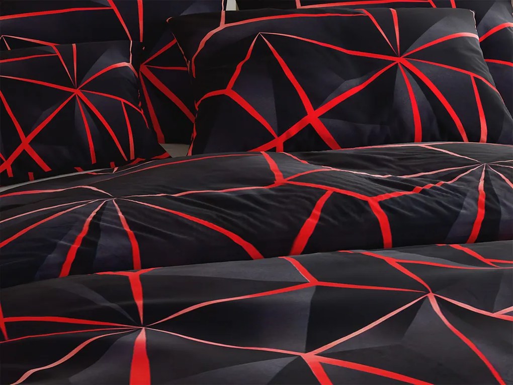 Lenjerie de pat din bumbac PENELOPE RED negru Dimensiune lenjerie de pat: 70 x 90 cm | 140 x 200 cm