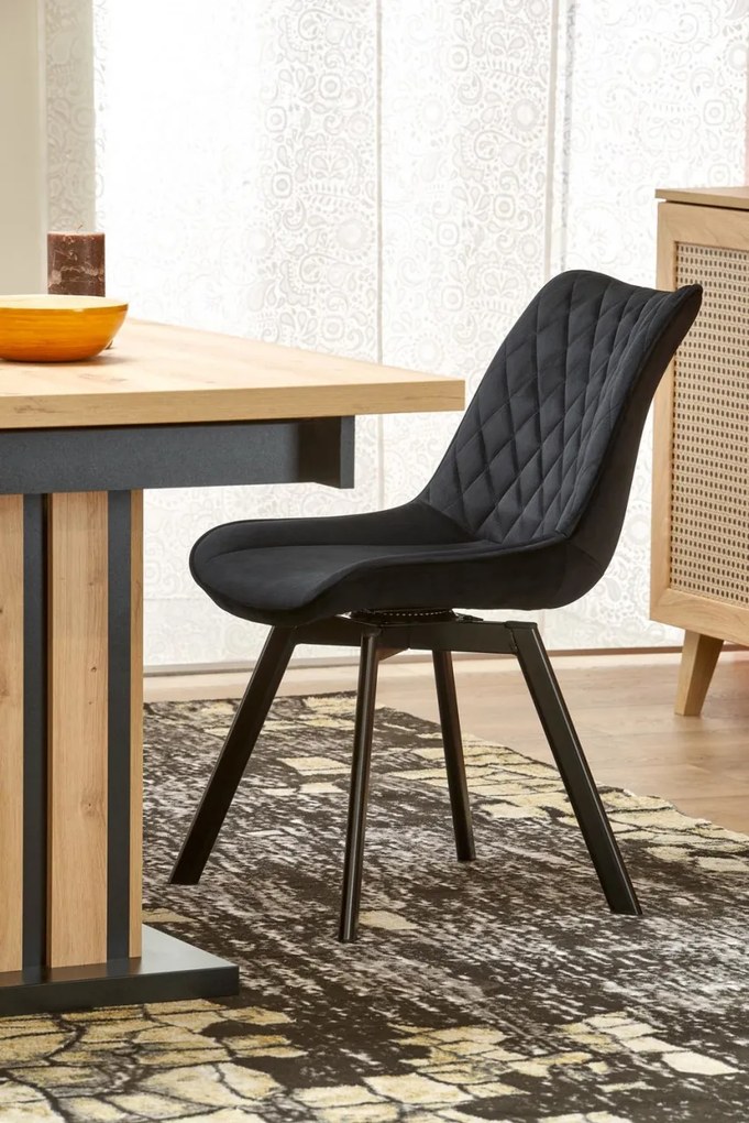 Set masa extensibila Lamello L130-180 cm + 4 scaune K520 negru