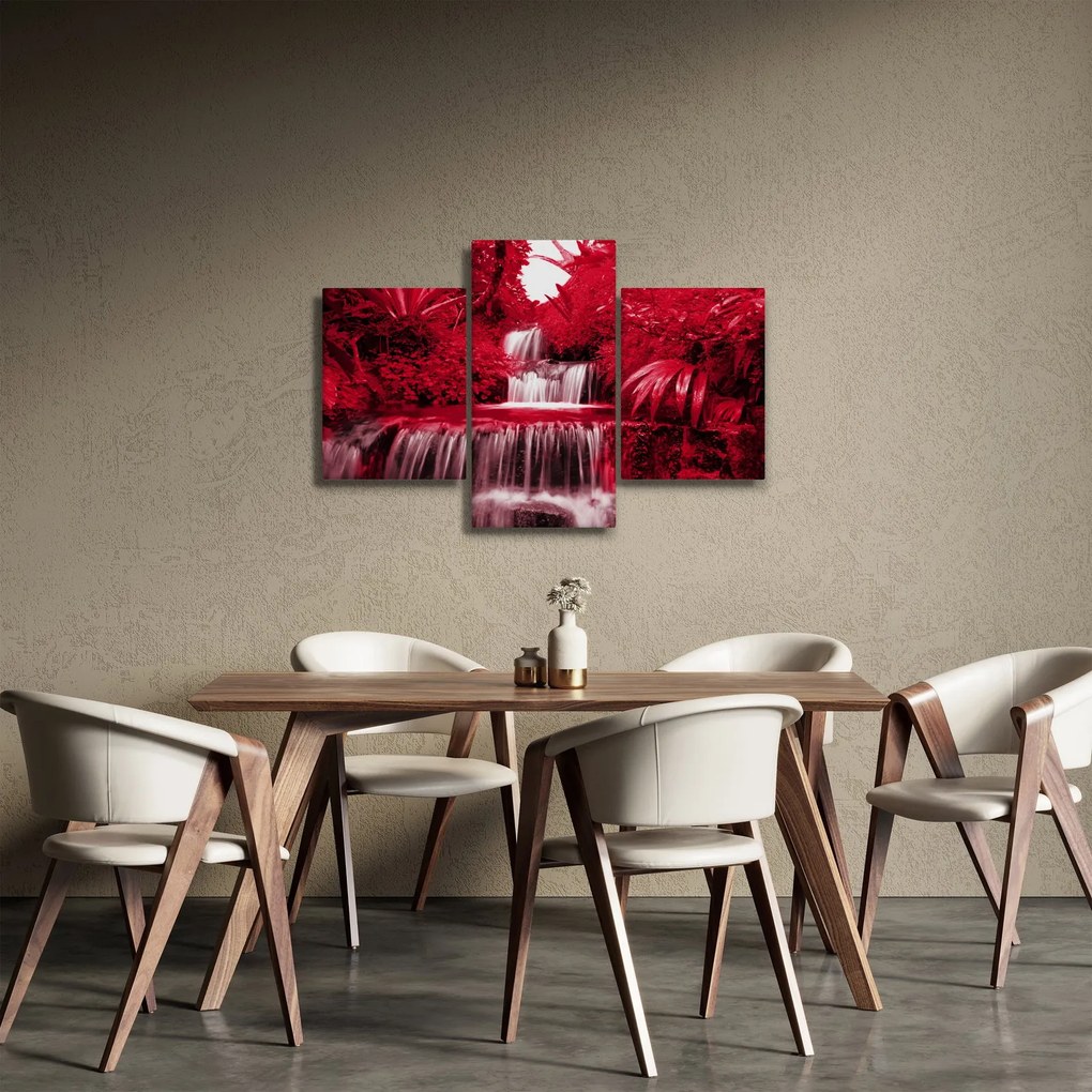 Tablou - Cascade indoneziene în roșu (90x60 cm)
