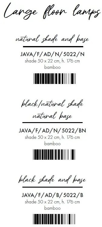 Lampadar eco din bambus Java L nat/50x22, bl/nat