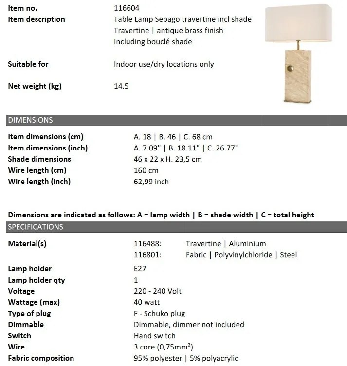 Veioza, Lampa de masa decorativa design LUX Sebago