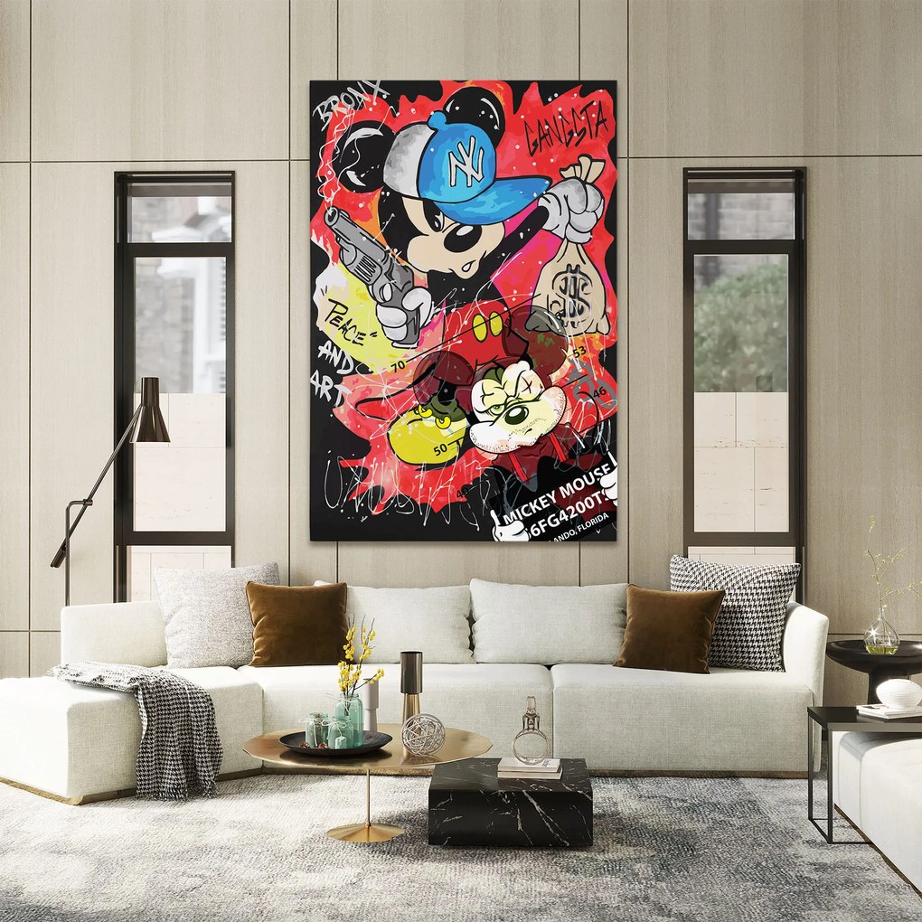 Tablou Canvas, 40x60cm, Dormitor si Living, Moderne, Digitale, Gangsta Mickey