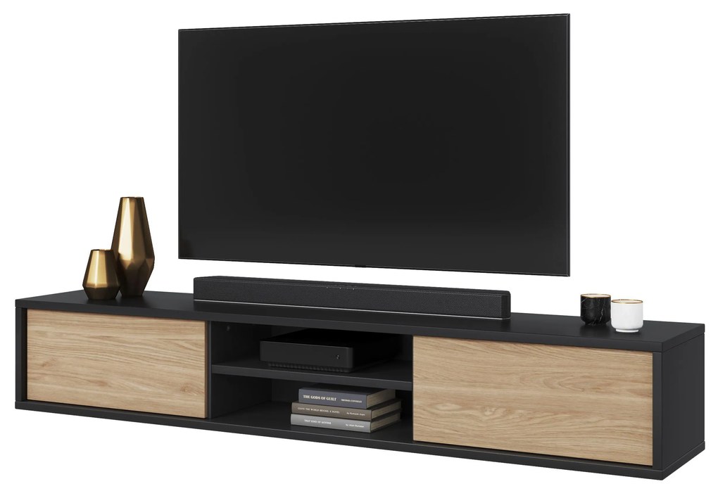 Masă TV Fiora 40 (antracit + stejar uleios). 1066469