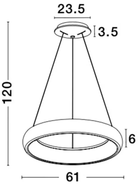 Lustra LED dimabila, design modern Albi negru, 61cm