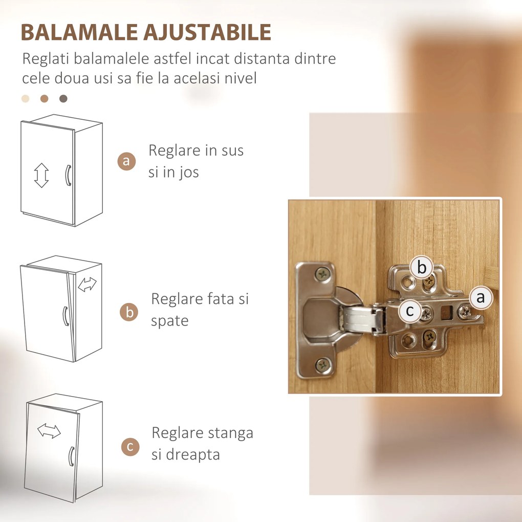 HOMCOM 180cm Kitchen Cupboard, Freestanding  Storage Cabinet with Soft Close Doors, Adjustable Shelves and Drawers | Aosom Romania