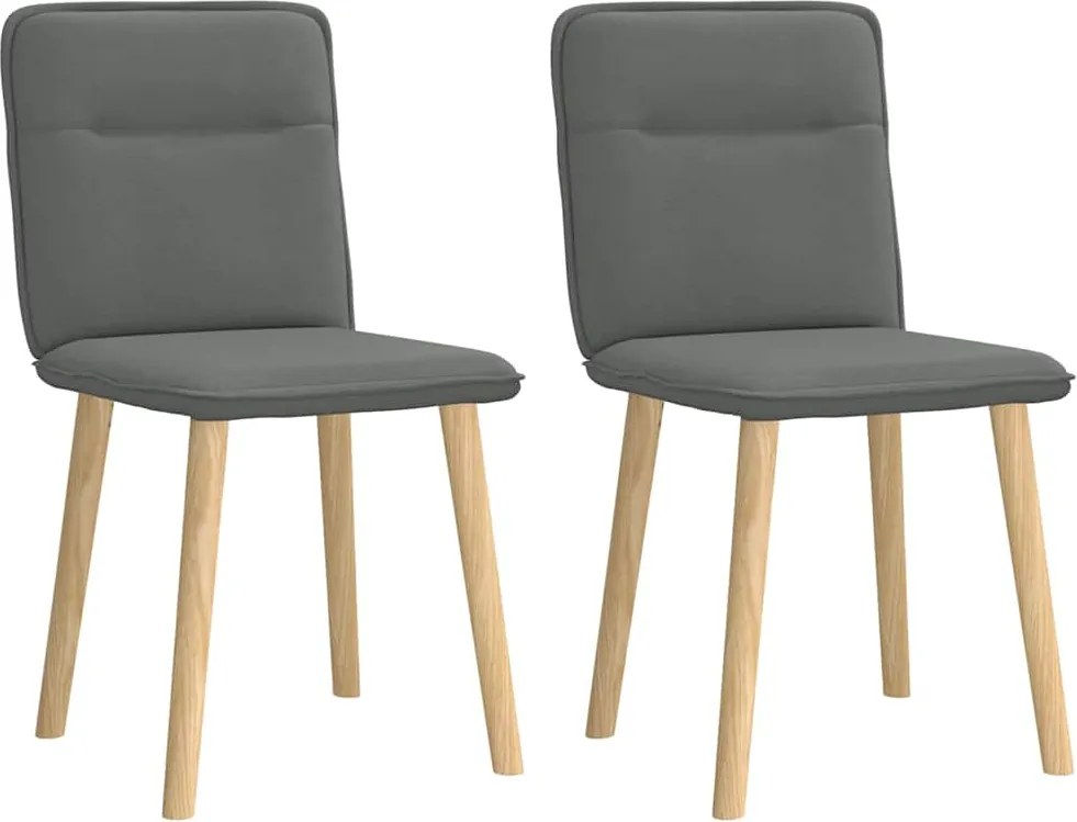 vidaXL Scaune de sufragerie, 2 buc., gri închis, material textil